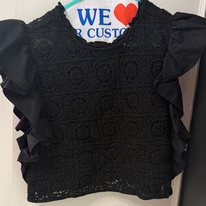 Zara Black Lace Bralette with Satin Trim